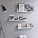 Wall Shelf, Floating Shelf Ledge, for Picture Frames and Books, 110 x 10 cm, High Gloss Finish, White LWS46WT