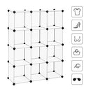 Closet Cabinet, Bookcase, Storage Unit, Interlocking Plastic Cubes, Easy to Assemble, for Living Room, Closet, Bedroom, Office, Includes Rubber Mallet, White LPC34L