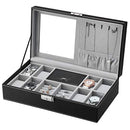 Watch and Jewellery Storage Box Case for 8 Watches with Mirror and Cufflink Box JWB41B