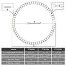 Replacement Trampoline Mat, 202 cm Dia. Jumping Mat, Fits 244 cm (8 ft) Round Trampolines, with 42 V-Rings for 13.5-14 cm Long Springs, Black STB8BK