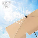 Rectangular Balcony Parasol 2 x 1.25 m, UPF 50+ Protection, Tilting Sunshade, PA-Coated Canopy, Carrying Bag, Garden Terrace, Base Not Included, Taupe GPU25BR