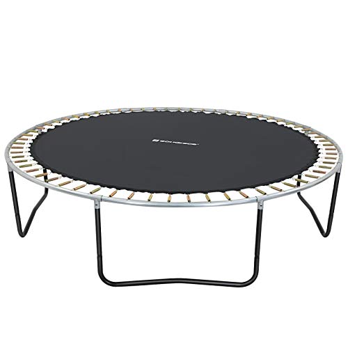 Replacement Trampoline Mat, 202 cm Dia. Jumping Mat, Fits 244 cm (8 ft) Round Trampolines, with 42 V-Rings for 13.5-14 cm Long Springs, Black STB8BK