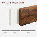 Floating Shelf, Wall Shelf for Books, Photos, Collectibles, Wall-Mounted Office Shelf, 40 x 20 x 3.8 cm, MDF, for Living Room, Kitchen, Hallway, Bedroom, Bathroom, Rustic Brown LWS24BX