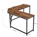 L-Shaped Computer Desk, Corner Desk for Study, Home Office, Gaming, Space-Saving, Easy Assembly, Industrial Design, Rustic Brown and Black LWD73X