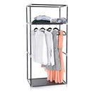 Fabric Wardrobe, Foldable Closet with Hanging Rail, Single Clothes Rack, Storage Organiser for Bags, Toys, Shoes, Living Room, Bedroom, Cloakroom, 75 x 45 x 160 cm, Black RYG83H