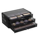 Large Acrylic Make up Organiser, Stackable Cosmetic Box with 6 Drawers, for Palette, Brush, Foundation, Lipstick, Nail Polish, Hairpins, Great Gift for Loved Ones, Black JKA009BK