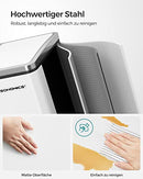 Kitchen Bin, 2 x 15 L Steel Rubbish Bin, Step Bin with Inner Buckets and Handles, Soft Closure, Odour Seal, White LTB30WT