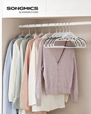 Set of 50, Durable Plastic Non-Slip Design, Space-Saving Hangers, Thickness of 0.5 cm, 360° Swivel Hook, Length of 42 cm, White and Dark CRP020W02, ABS, Light Grey, Standard