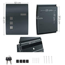 Mailbox, Wall-Mounted Lockable Post Letter Box with Viewing Windows, Nameplate, and Keys, Easy to Install, Anthracite Grey GMB030G02