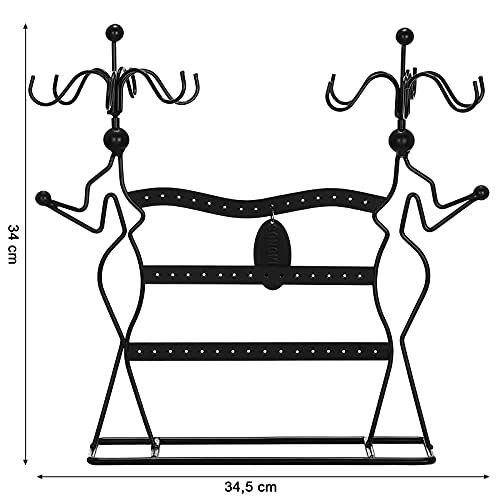 Jewellery Organiser, Jewellery Holder, for Necklaces, Earrings, Rings, Accessories Rack, Jewellery Stand, Black JDS78B