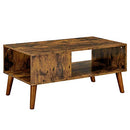Retro Couchtisch, Cocktailtisch, Mid-Century Modern Accent Table mit Ablagefläche für Wohnzimmer, Rezeption, einfache Montage, Braun LCT09BX