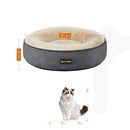FEANDREA Dog Bed, Doughnut Cat Bed, Round, 50 cm Dia, Dark Grey