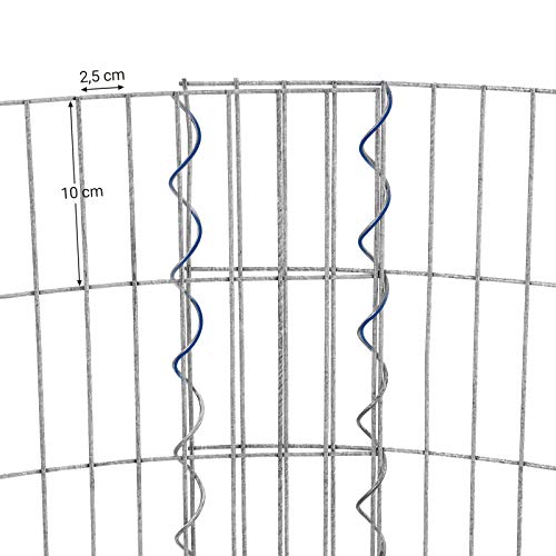 Tall Round Gabion for Stones, Metal Gabion Cage and Basket with Thick Grids 2.5 x 10 cm, Rust-Resistant Galvanised Steel, 90 x 80 cm (Dia. x H), Garden Flower Beds Decoration GGB879