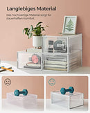 Shoe Boxes, Pack of 8 Stackable Shoe Storage Organisers, Foldable and Versatile for Sneakers, Fit up to UK Size 10.5, Transparent and White LSP08SWT