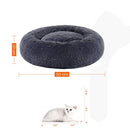 FEANDREA Dog Bed, Donut Cat Bed, Fluffy Calming Pet Bed with Removable, Washable Cover, Soft Long Plush, 50 cm, Dark Grey