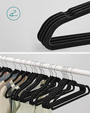 CRF26BK Set of 30 Velvet Coat Hangers 43.5 cm Long Suit Hangers Thin Heavy Duty 360° Rotating Hook for Coats, Shirts and Suits Black