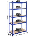 Shelving Unit, 5-Tier Heavy-Duty Storage Rack with Adjustable Shelves, Max. Load 875 kg (175 kg per Tier), for Garage, Shed, Basement, 180 x 90 x 40 cm, Blue GLR40Q