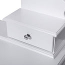 Dressing Table Set with Stool and 360 Degree Swiveling Mirror Makeup Desk 5 Drawers Vanity Furniture Easy to Assemble Bedroom White RDT09W