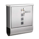 Mailbox, Wall-Mounted Post Letter Box, Capped Lock with Copper Core, Newspaper Holder, Viewing Windows, and Nameplate, Easy to Install, Silver GMB020S02