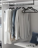 CRF26BK Set of 30 Velvet Coat Hangers 43.5 cm Long Suit Hangers Thin Heavy Duty 360° Rotating Hook for Coats, Shirts and Suits Black