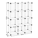 Closet Cabinet, Bookcase, Storage Unit, Interlocking Plastic Cubes, Easy to Assemble, for Living Room, Closet, Bedroom, Office, Includes Rubber Mallet, White LPC34L
