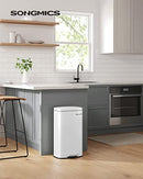 Kitchen Bin 30L, Pedal Bin, Rubbish Bin with Soft-Close Lid and Inner Bucket, Steel, White LTB03WT