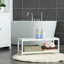 Natural Bamboo 2-Tier Shoe Rack, Shelf for Shoes Plants Books, for Living Room Hallway Bedroom Bathroom, 70 x 26 x 33 cm, White LBS02WT