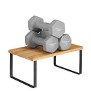 Spice Rack, Set of 2 Cupboard Shelf Organiser, Expandable Kitchen Shelf Organiser, Stackable Spice Holder, Metal and Bamboo, Black and Natural KCS02NB