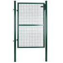 Garden Gate, Galvanised Steel, Sturdy and Durable, Lockable, 87 x 150 cm (Side Columns Not Included), 5 x 20 cm Mesh Grid, Green, GGD200G