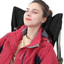 Folding Camping Chair, Outdoor Chair with Armrests, Headrest and Cup Holder, Stable Structure, Max. Capacity 150 kg, Black GCB09BK