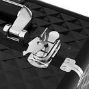 Professional Makeup Case, Travelling Beauty Trolley, Large Cosmetic Trolley for Hairdressers, Lockable Rolling Makeup Case with Universal Casters, Lid and Shoulder Strap, Black JHZ04B