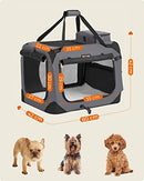 FEANDREA Dog Carrier, Folding Fabric Pet Carrier, 60 x 42 x 42 cm, Grey
