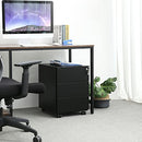 Mobile File Cabinet, Lockable, with 3 Drawers, Hold Documents, Stationery, Pre-Assembled, for Office, Home Office, 39 x 45 x 55 cm (L x W x H), Matte Black OFC63BK