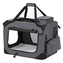 FEANDREA Dog Carrier, Folding Fabric Pet Carrier, 60 x 42 x 42 cm, Grey