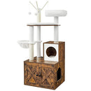 FEANDREA PCT113X01 Cat Scratching Post with Litter Tray Vintage Brown