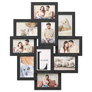 Photo Frame Collage for 10 Photos in 4" x 6" (10 x 15 cm), MDF Wall Mounted Photo Gallery Display, Assembly Required, Black RPF20BK