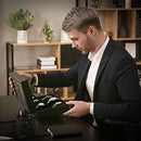 Watch Box with 12 Slots, Watch Case with Glass Lid, Watch Display Box with Removable Watch Pillows, Metal Clasp, Gift Idea, Black Synthetic Leather, Black Lining JWB12B