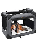 FEANDREA Dog Carrier, Folding Fabric Pet Carrier, 70 x 52 x 52 cm, Grey