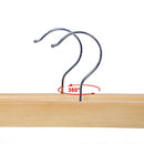 Skirt, Pack of 8, Solid Wood Trousers Hangers, with Non-Slip Clips for Pants Slacks, Shorts, Natural CRW008-8, 35.5 x 16.2 x 1.1 cm