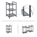 Metal Bathroom Shelf Kitchen Shelf 3 Tier Bathroom Shelf Standing Shelf Plant Shelf Expandable Adjustable Shelves Industrial Design for Bathroom Kitchen Black BSC33BK