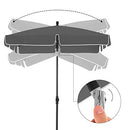 Rectangular Balcony Parasol 2 x 1.25 m, UPF 50+ Protection, Tilting Sunshade, PA-Coated Canopy, Carrying Bag, Garden Terrace, Base Not Included, Grey GPU25GY