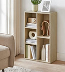 Bücherregal, Kinderbücherregal aus Holz mit 5 Fächern, bodenstehendes Aufbewahrungselement für Akten, Dekoration, im Arbeitszimmer, Kinderzimmer, 50 x 24 x 80 cm, Eichenfarbe