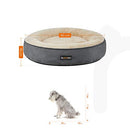 FEANDREA Dog Bed, Doughnut Cat Bed, Round, 60 cm Dia., Dark Grey