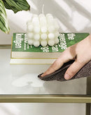 Konsolentisch, Tisch aus gehärtetem Glas, moderner Sofa- oder Eingangstisch, Metallrahmen, stabil, verstellbare Füße, für Wohnzimmer, Flur, Golden LGT26G