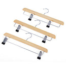 Skirt, Pack of 8, Solid Wood Trousers Hangers, with Non-Slip Clips for Pants Slacks, Shorts, Natural CRW008-8, 35.5 x 16.2 x 1.1 cm