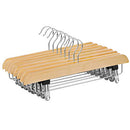Skirt, Pack of 8, Solid Wood Trousers Hangers, with Non-Slip Clips for Pants Slacks, Shorts, Natural CRW008-8, 35.5 x 16.2 x 1.1 cm
