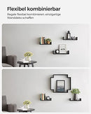 Set of 3 Modern Wall Shelves, Floating Storage Shelving with High Gloss Finish, and Invisible Mounting, Black LWS40BK