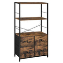 Storage Cabinet, Storage Rack with Fabric Drawers and Shelves, Industrial Bookshelf, for Living Room, Study, Bedroom, Rustic Brown and Black LGS044B02