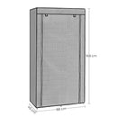 Fabric Wardrobe, Clothes Storage Organiser, 6 Shelves, 2 Hanging Rails, Non-Woven Fabric, Metal Frame, 88 x 45 x 168 cm, for Bedroom, Dressing Room, with Herringbone Pattern, Grey RYG084G22