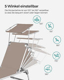 Sun Lounger, Sunbed, Reclining Sun Chair with Sunshade, Adjustable Backrest, Foldable, Lightweight, 55 x 193 x 31 cm, Load Capacity 150 kg, for Garden, Patio, Taupe Colour GCB19BR